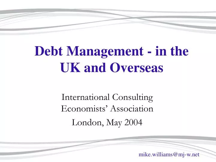 debt management in the uk and overseas