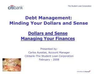 Dollars and Sense Managing Your Finances