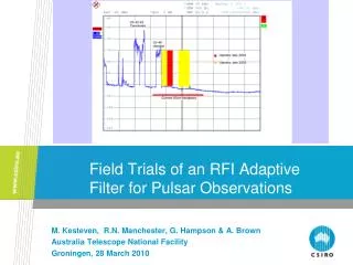 Field Trials of an RFI Adaptive Filter for Pulsar Observations