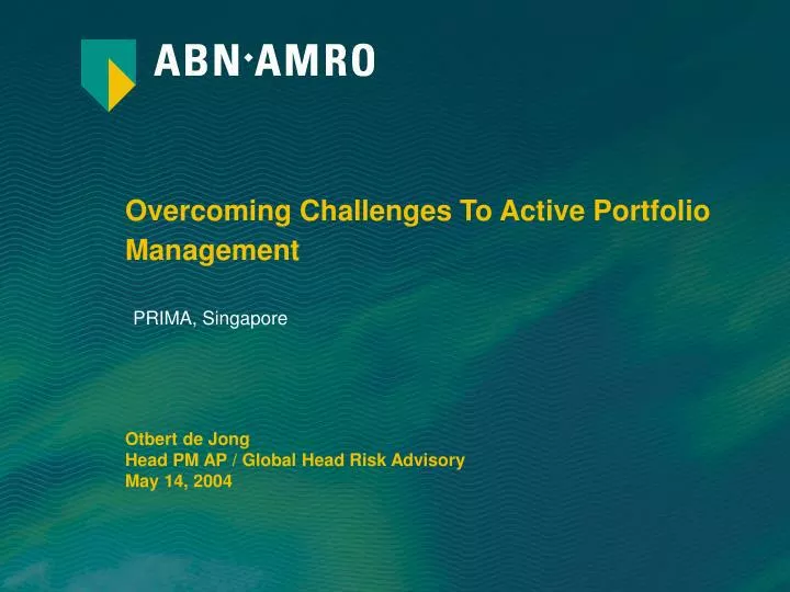 overcoming challenges to active portfolio management