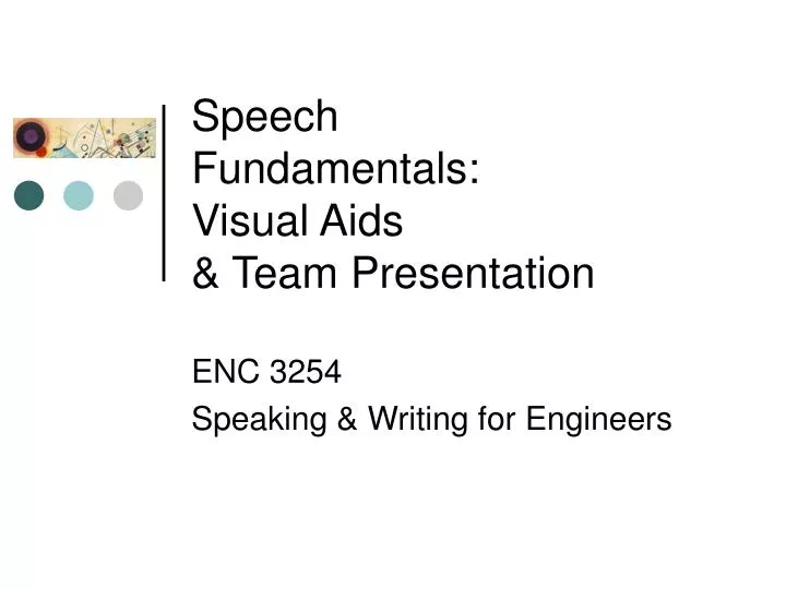 speech fundamentals visual aids team presentation