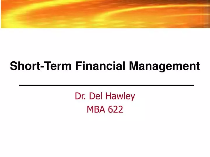 short term financial management