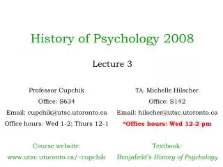 History of Psychology 2008