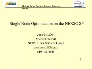 Single Node Optimization on the NERSC SP