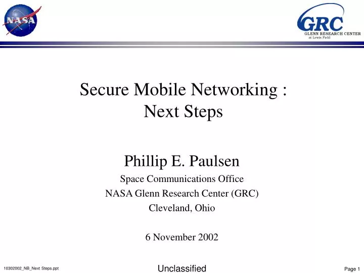 secure mobile networking next steps