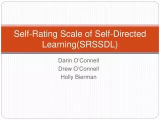 Self-Rating Scale of Self-Directed Learning(SRSSDL)