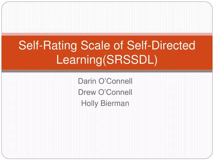 self rating scale of self directed learning srssdl
