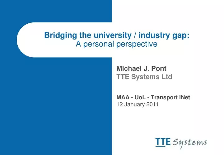 bridging the university industry gap a personal perspective