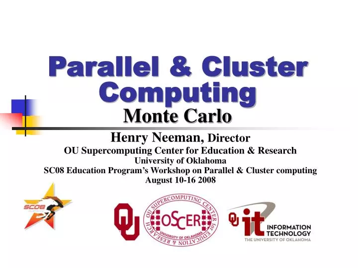 parallel cluster computing monte carlo