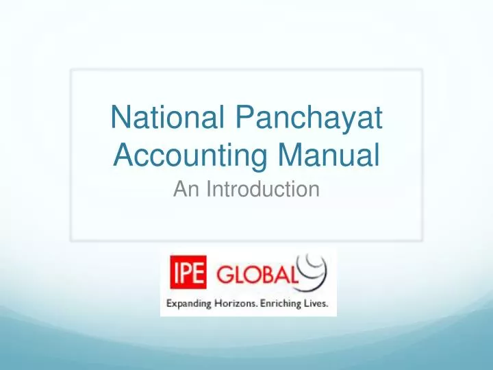 national panchayat accounting manual