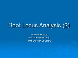 Root Locus Analysis (2)