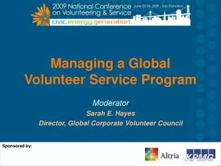 Managing a Global Volunteer Service Program