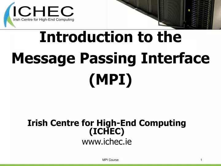 introduction to the message passing interface mpi