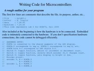 Writing Code for Microcontrollers