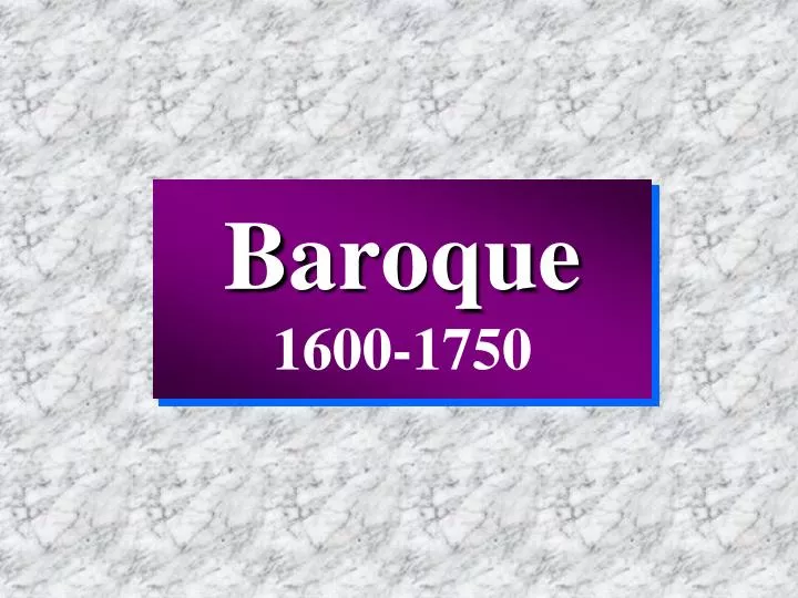 baroque 1600 1750