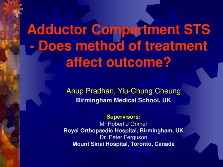 adductor compartment sts does method of treatment affect outcome
