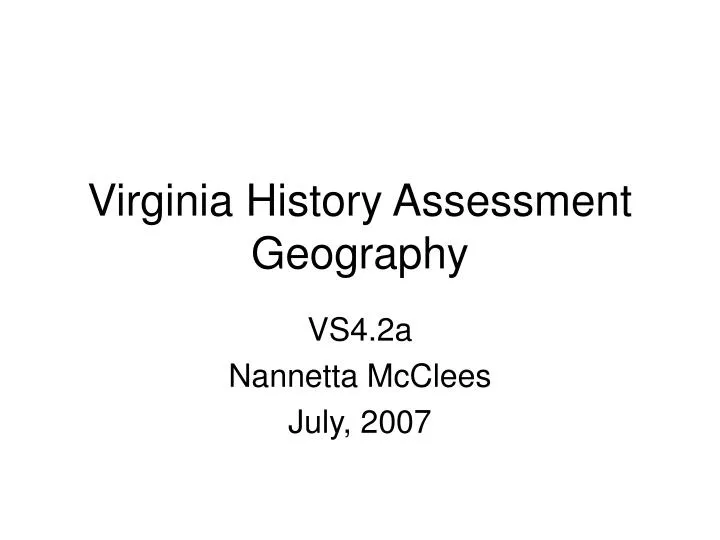 virginia history assessment geography