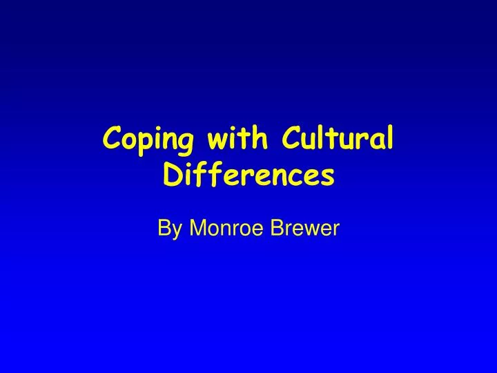 coping with cultural differences