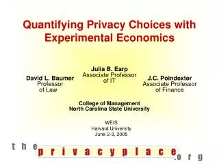 Quantifying Privacy Choices with Experimental Economics
