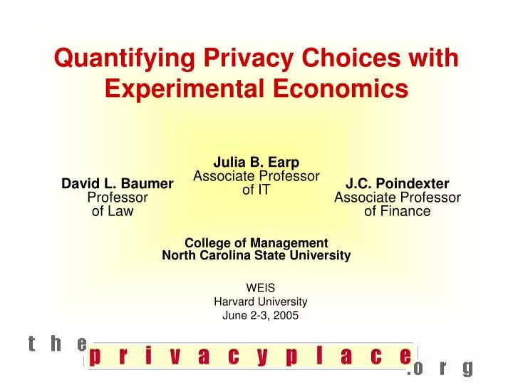 quantifying privacy choices with experimental economics