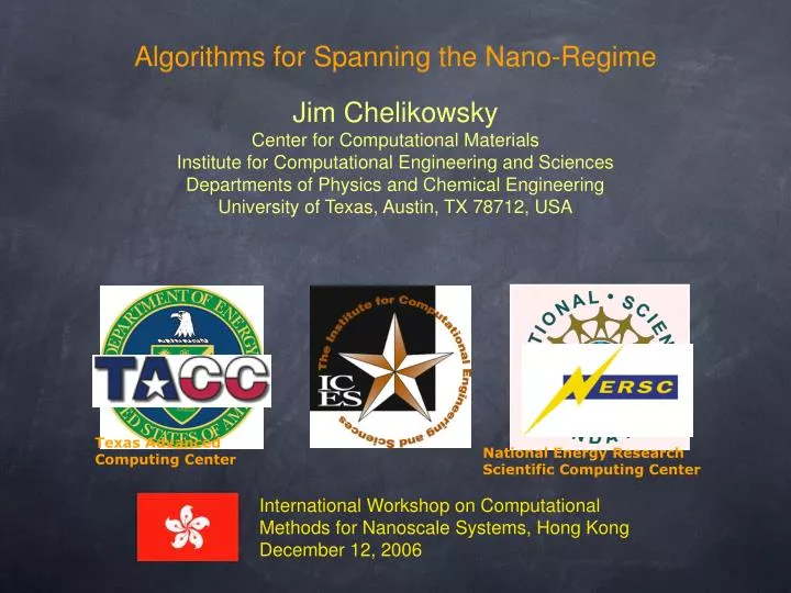 algorithms for spanning the nano regime
