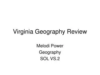 Virginia Geography Review