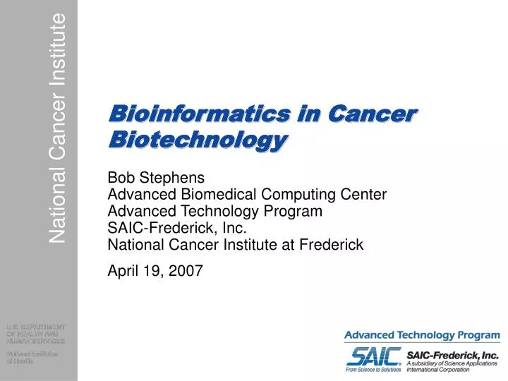 bioinformatics in cancer biotechnology