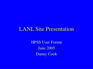 LANL Site Presentation