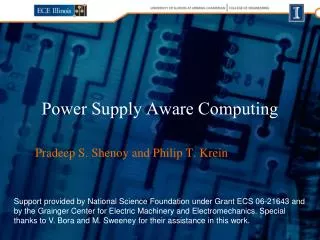 Power Supply Aware Computing