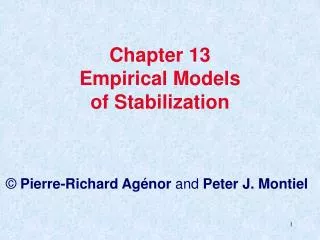Chapter 13 Empirical Models of Stabilization