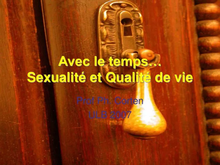 avec le temps sexualit et qualit de vie