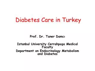 Diabetes Care in Turkey