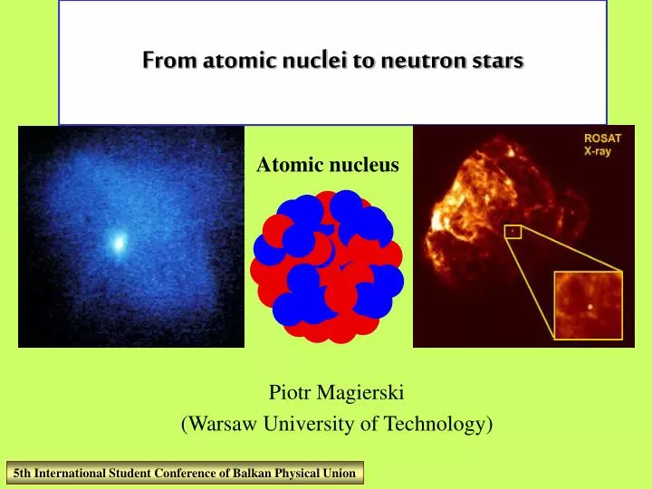 from atomic nuclei to neutron stars