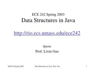 ECE 242 Spring 2003 Data Structures in Java