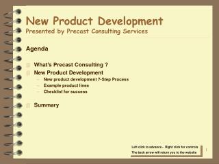 New Product Development Presented by Precast Consulting Services