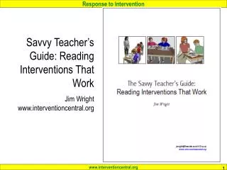 Savvy Teacher’s Guide: Reading Interventions That Work Jim Wright www.interventioncentral.org