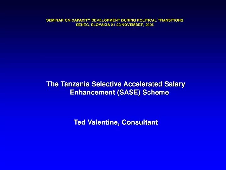 seminar on capacity development during political transitions senec slovakia 21 23 november 2005