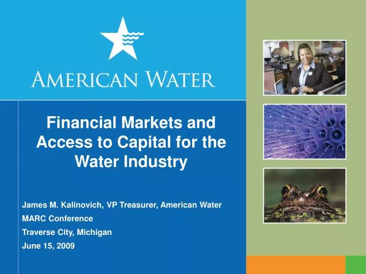 financial markets and access to capital for the water industry