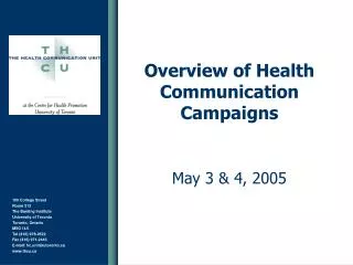 Overview of Health Communication Campaigns