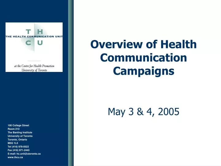 overview of health communication campaigns