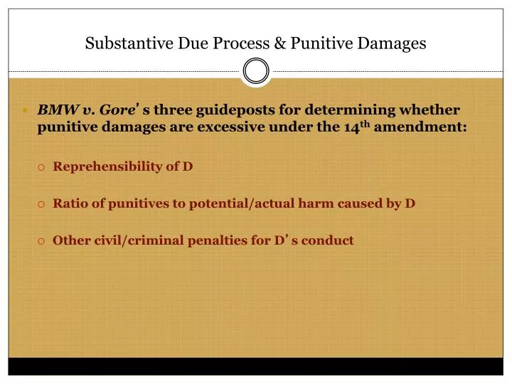 substantive due process punitive damages