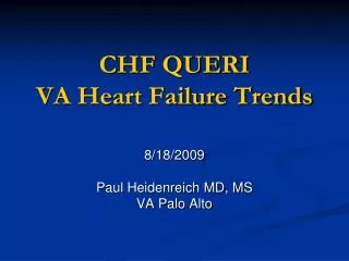 CHF QUERI VA Heart Failure Trends