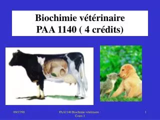 Biochimie vétérinaire PAA 1140 ( 4 crédits)