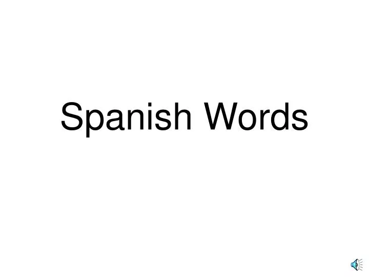 spanish words