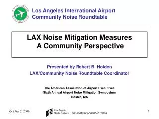 LAX Noise Mitigation Measures A Community Perspective