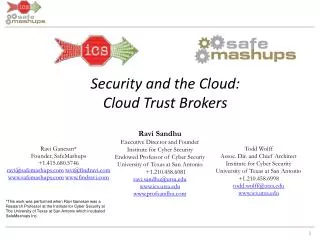 Security and the Cloud: Cloud Trust Brokers