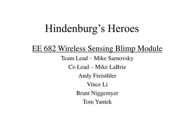 hindenburg s heroes