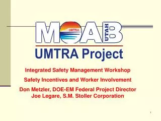 Integrated Safety Management Workshop Safety Incentives and Worker Involvement