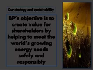 Our strategy and sustainability, BP Holdings Barcelona