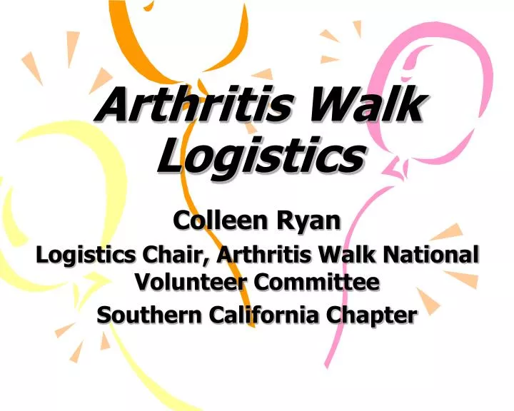 arthritis walk logistics
